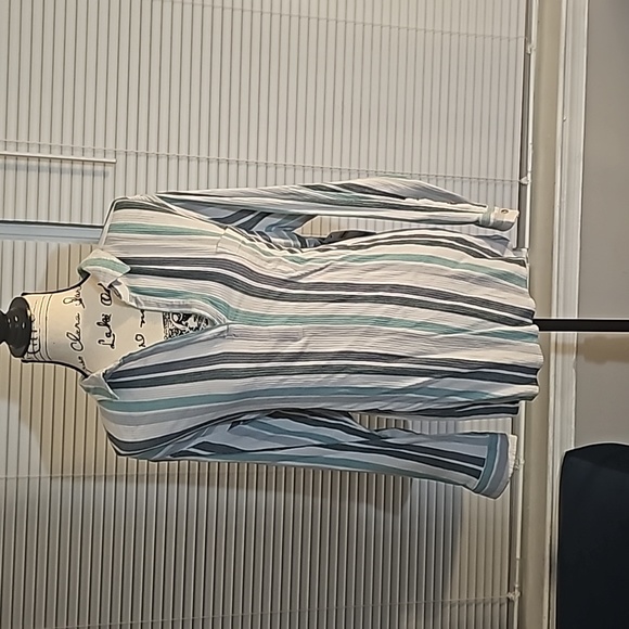 Sonoma Tops - Sonoma Blue Striped Pull Over V Neck Blouse XL